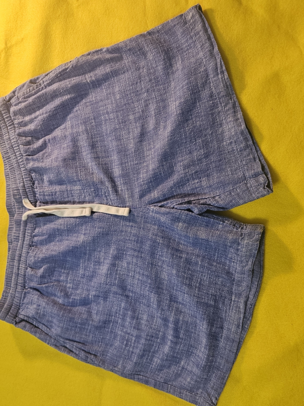 Vineyard Vines Men's Blue Drawstring Linen-Blend Athletic Shorts